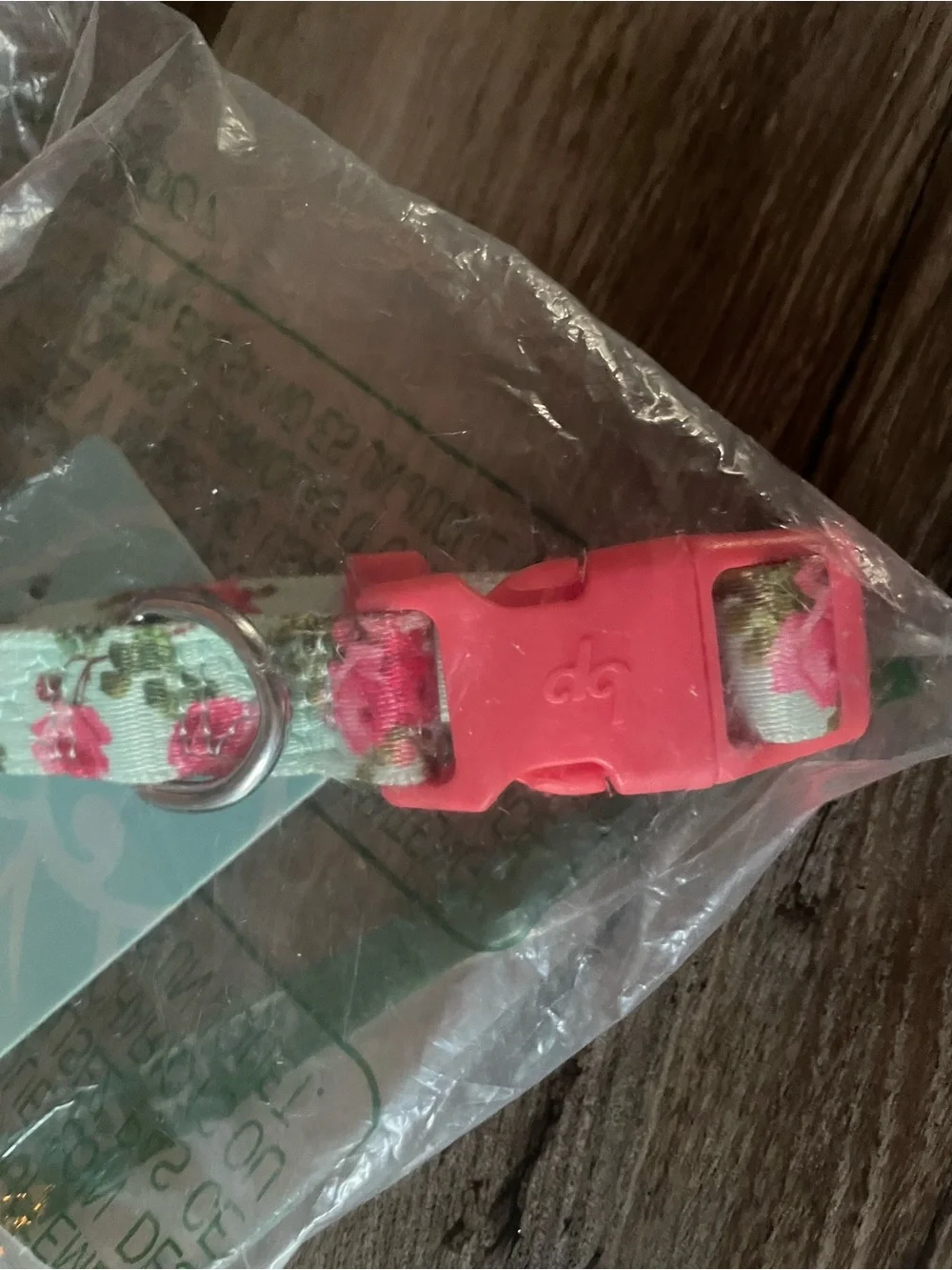 Blueberry pet turquoise floral tag dog collar small